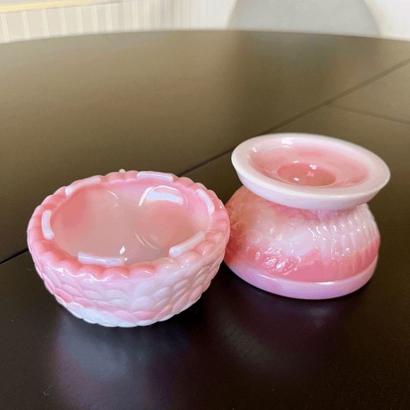 Fenton Rosalene Pink Slag Glass Owl Fairy Light - Picture 2 of 5